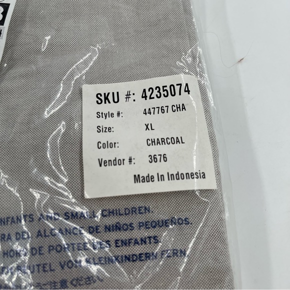 NEW! Lands End Men’s Short Sleeve Buttondown Charcoal Oxford Shirt - Size XL - Picture 4 of 5